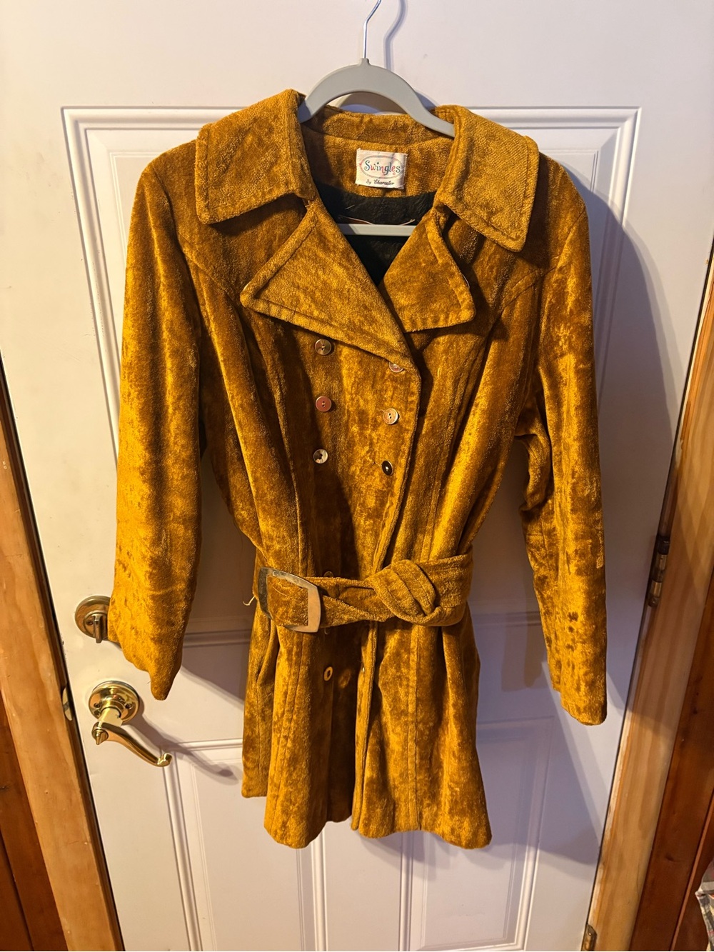 138) Vintage Swingles by Character Gild/Mustard Belted Coat